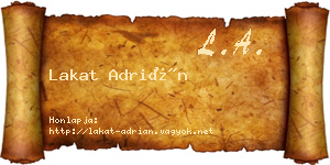 Lakat Adrián névjegykártya