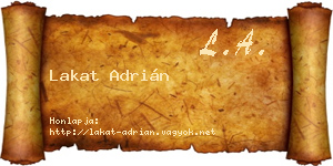 Lakat Adrián névjegykártya